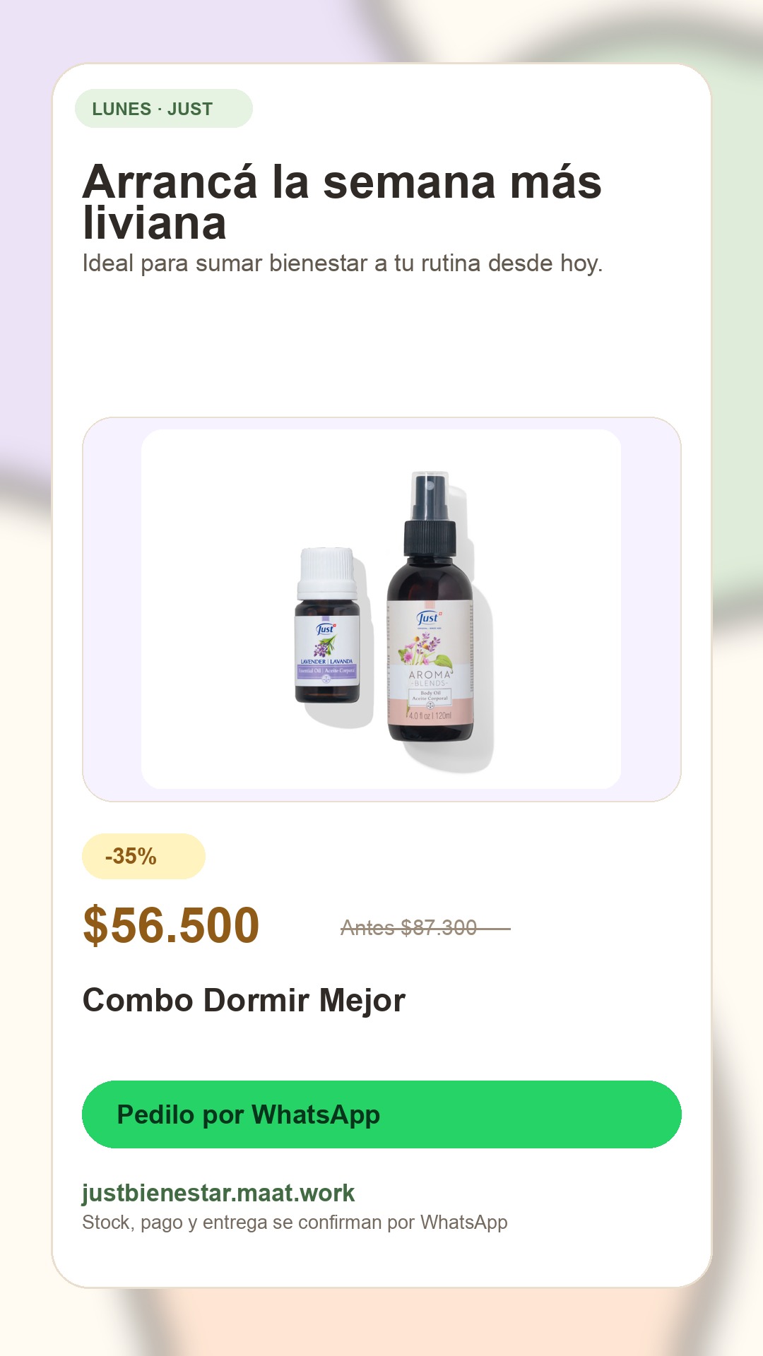 Publicación lunes: Combo Dormir Mejor