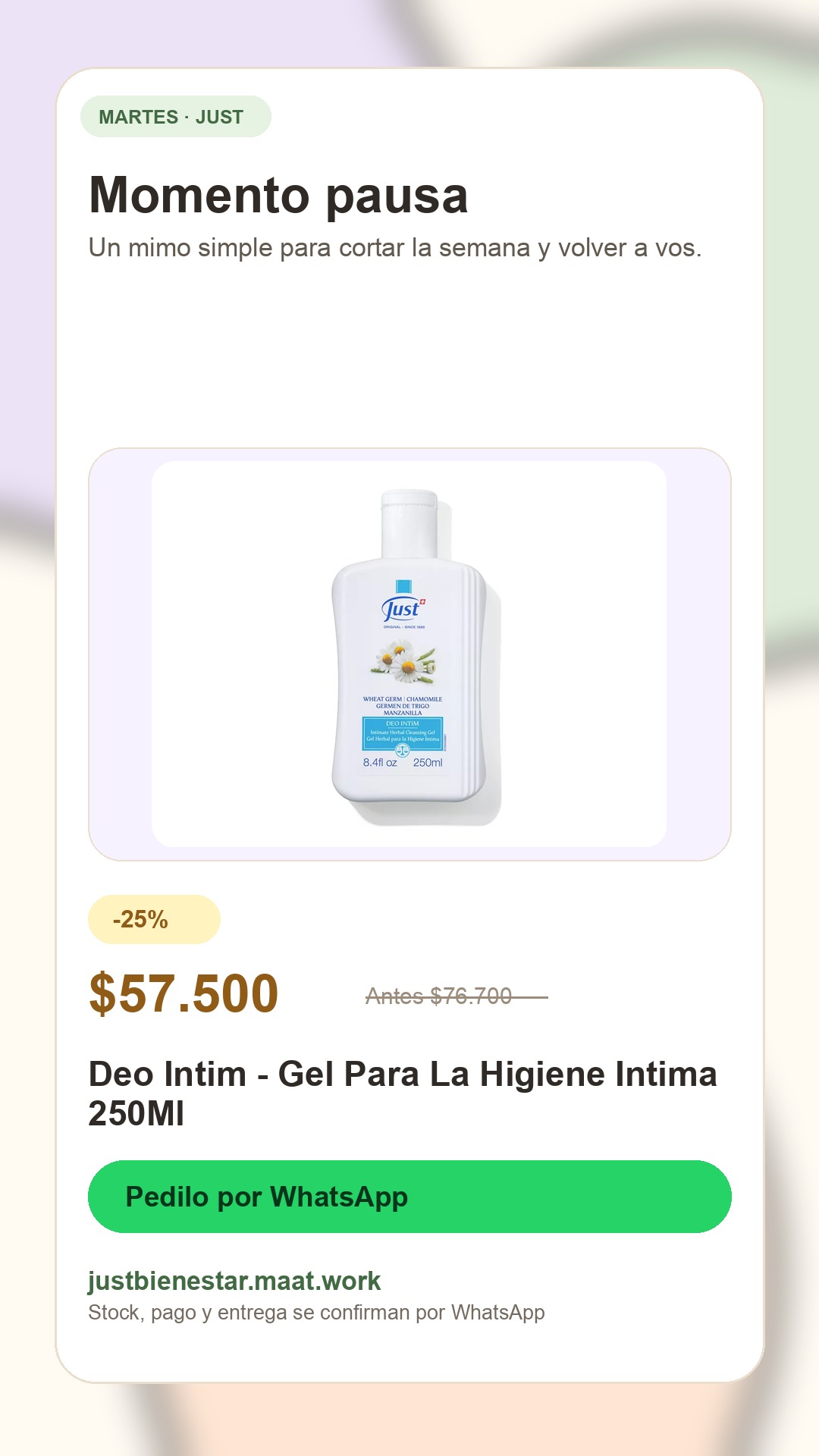 Publicación martes: Deo Intim - Gel Para La Higiene Intima 250Ml