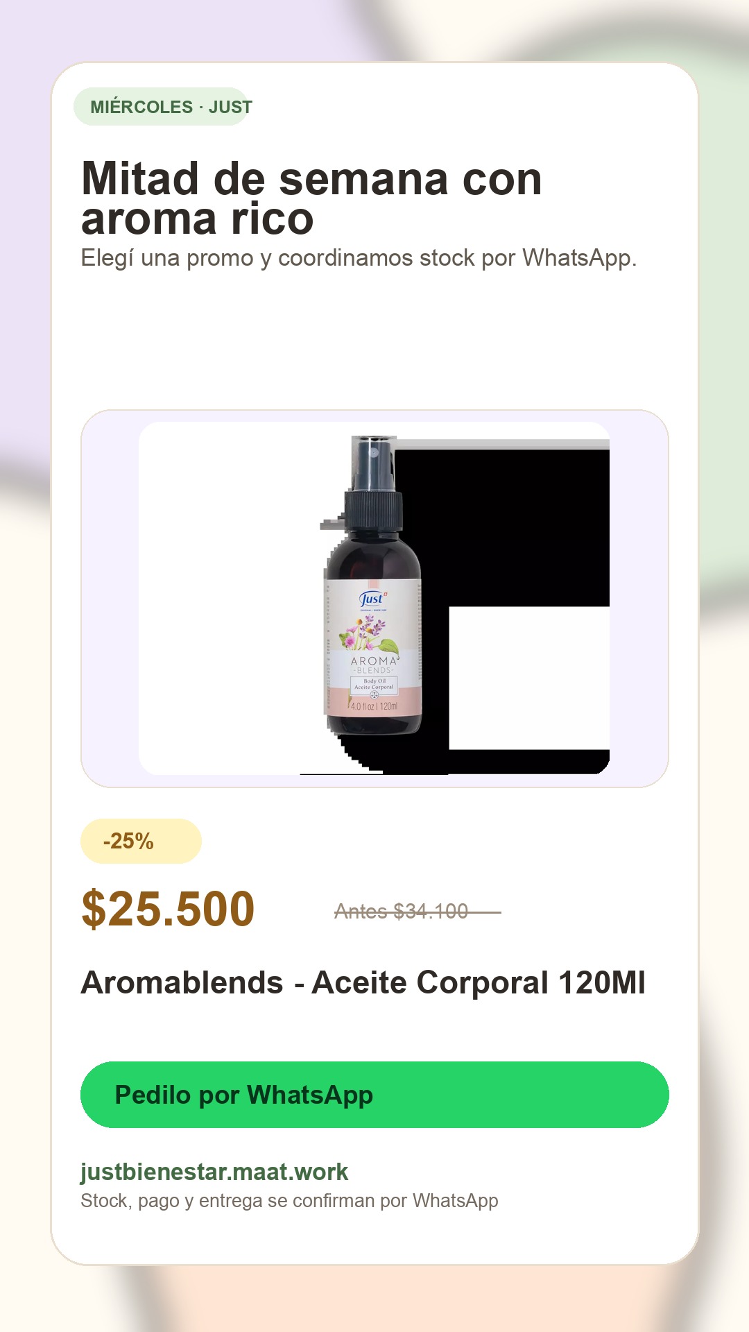 Publicación miércoles: Aromablends - Aceite Corporal 120Ml