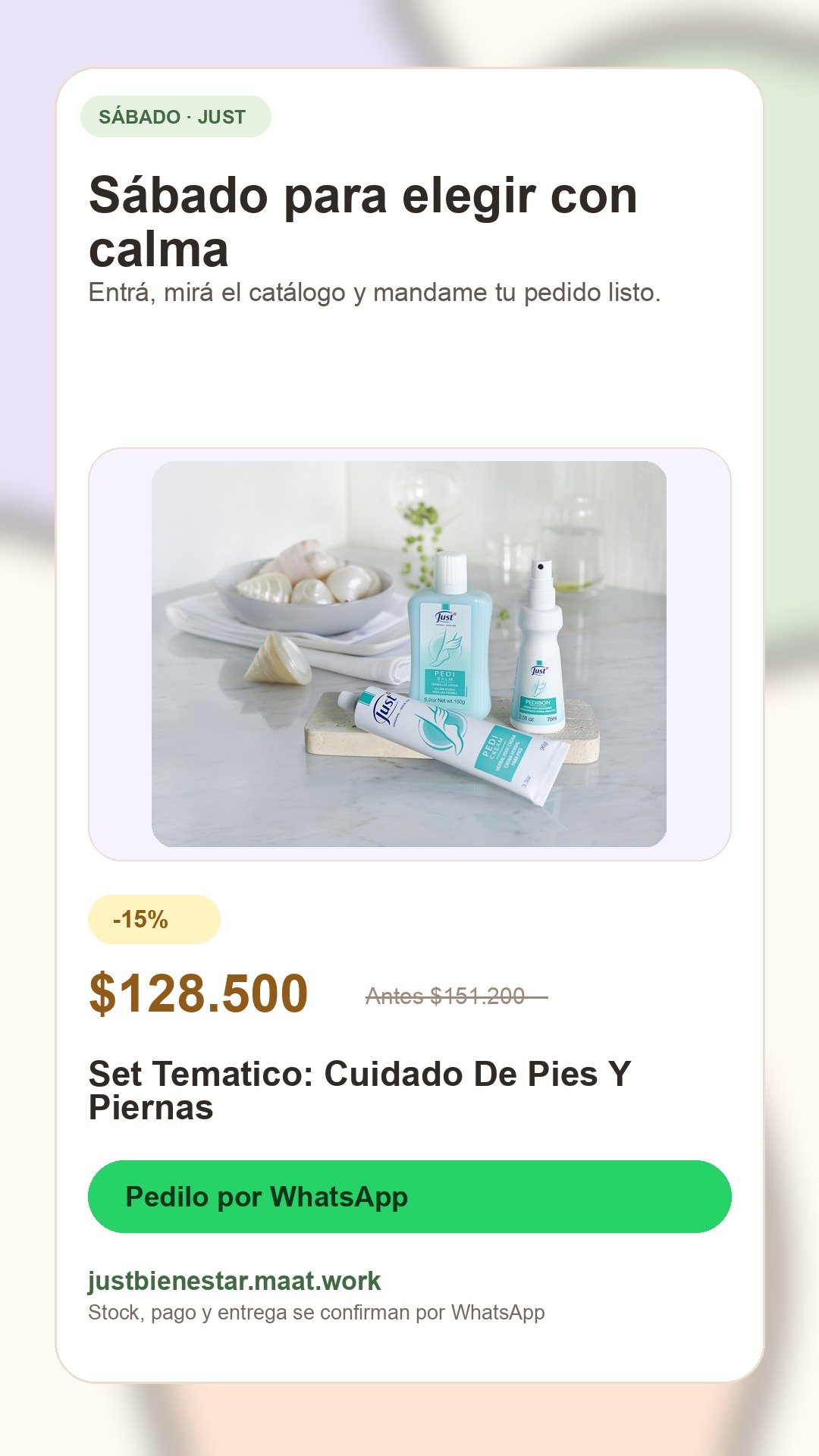 Publicación sábado: Set Tematico: Cuidado De Pies Y Piernas