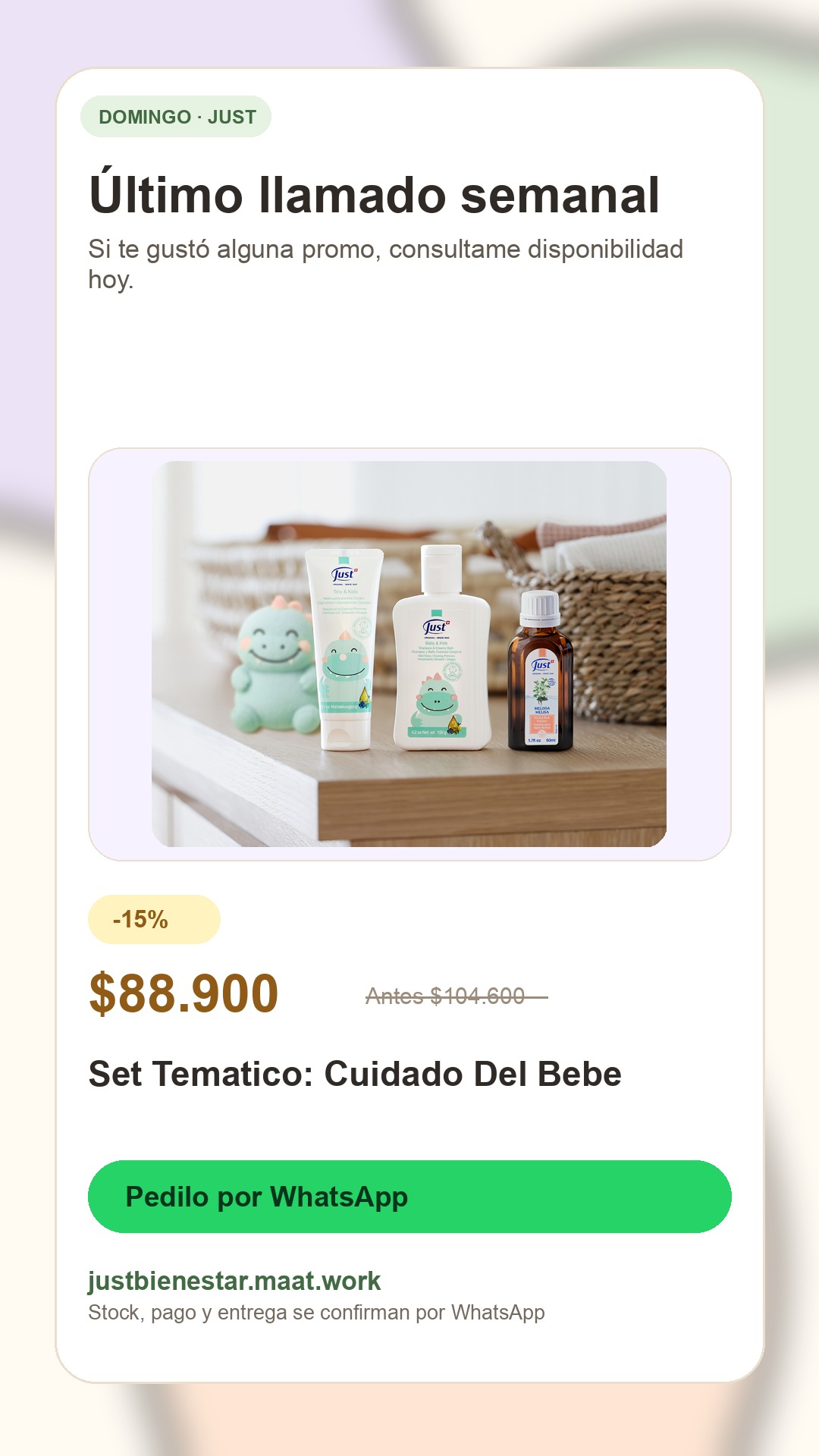 Publicación domingo: Set Tematico: Cuidado Del Bebe